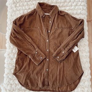 Free People Light weight corduroy button down
